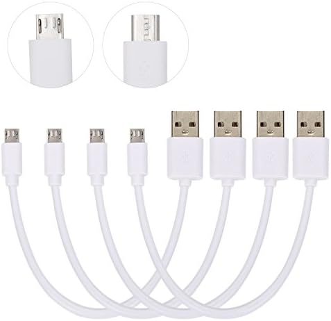 InkoTimes Micro USB Cable Short 8 Inch USB 2.0 A-Male to Micro B Charge and Sync Cable (4 Pack) (White)