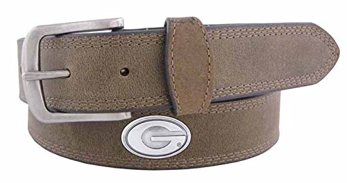 NCAA Georgia Bulldogs Light Crazy Horse Leather Concho Belt