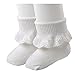 Epeius Toddlers Baby Girls/Boys Eyelet Ruffles Ribbed Cuff Socks for 2-4 Years 3 Pair Pack,White