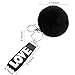 Safe Keychain with Letters Love Key Ring Genuine Rabbit Fur Ball Key Chain Accessories Car Bag Gift for Women Girls Friends Birthday Gifts (Black)