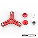 Metal Finger Spinner Fidget Toy Ultra Solid R188 Ceramic Ball Bearing for EDC ADHD Time Killing Up to 3 mins Spin Time - VMEI (Red Plus)
