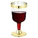 WDF 6oz Gold Plastic Glass -Clear Elegant Disposable Cups with Gold Rim- Durable Party Wedding Plastic Cups 60Pack (Gold Wine Glass)