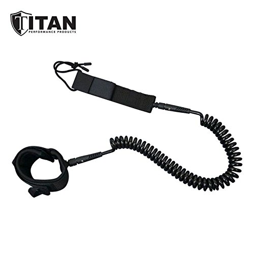 Stand Up Paddleboard Leash - 10 Foot Coil Leash for SUPs and More - Comes with Ultra Soft Padded Ankle Cuff and Fits Into Standard Board D Rings
