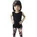 Jastore Girls Baby Sets 3PCS Sleeveless Shirt/Tops + Floral Pants + Headband Vogue Clothes (5-6 Years)