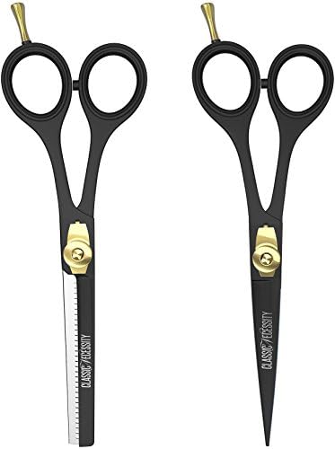 Classic Necessity Professional Razor Edge Hair Cutting Scissors | Pack of 2 | 6.5" Barber Hair Shears Pro w/ Case, Comfortable & Adjustable Grip with Premium Razor Edge, for Home and Professional Use