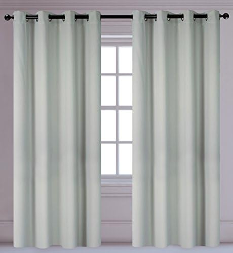LJ Home Fashions 323 Luxura Light Reducing Privacy Grommet Curtain Panels (Set of 2) 56" W x 95" L, Silver
