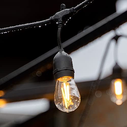 Spacelumen 25pcs 2W S14 LED Light Bulbs E27 Cap Glass Casing Waterproof 2700K Warm White for Outdoor Wreath