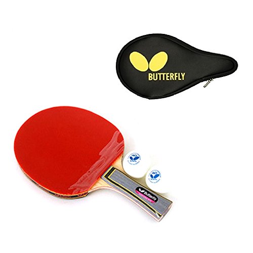 (set) Butterfly Wakaba S10 table tennis racket paddle (shake hand grip) with logo full case