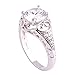 Psiroy 925 Sterling Silver Plated Round Cubic Zirconia Floral Cocktail Ring for Women Size 8