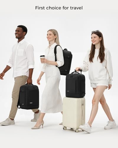 Reiserucksack für Ryanair Handgepäck 40x30x20, Rucksack Handgepäck Flugzeug mit 6 Packwürfeln, leichter Flugrucksack für Kurztrips, Business & Arbeit, Schwarz