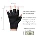 LANGFON Fingerless Moisturizing Gloves, Gel Spa Gloves, Moisturizing Gel Socks for Dry Rough Cracked Hand Repair Gloves Hand Gloves Moisturizing Overnight, Color Black Size M