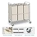 Simple Trending 3-Bag Laundry Hamper Sorter Cart with Heavy Duty Rolling Wheels and Removable Bags, Chrome