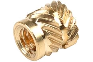 BIFROST in-saiL 50pcs/Pack M6x6.35mm, OD8.7mm Heat Staking Threaded Inserts for Plastic Embed Nut Parts Brass C3604