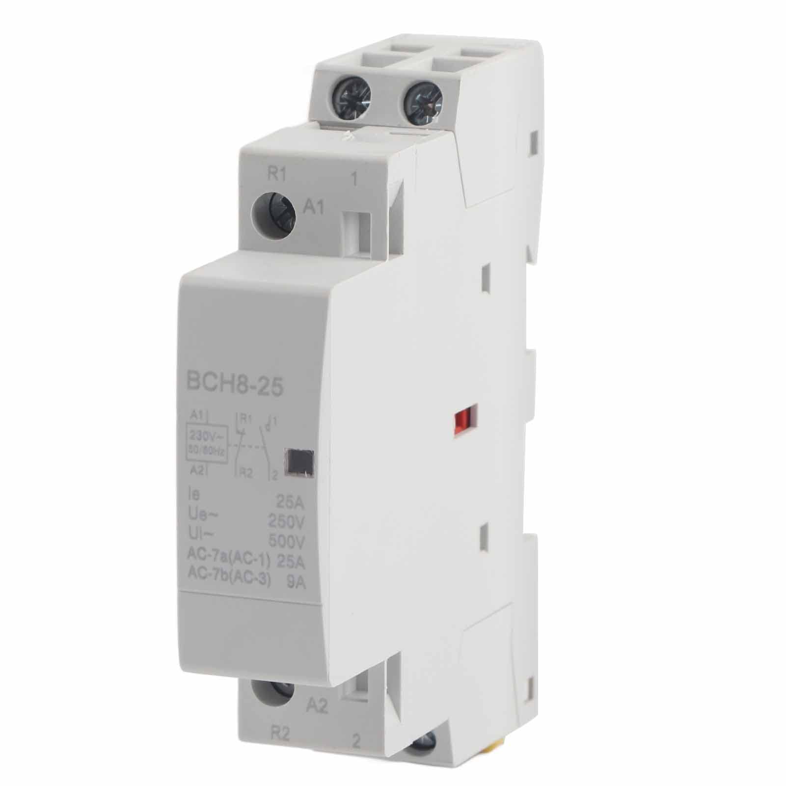 AC Contactor 2P 25A 220V/230V 1NO 1NC 50/60HZ Din Rail Household AC Contactor