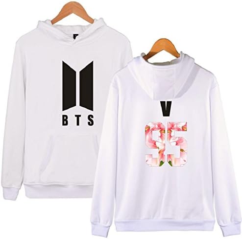 WLLinggs BTS Jung Kook Logo Long Sleeve Pullover Hooded Sweatshirt Fashion Print Hoodie Womens,Mens