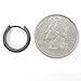 Stainless Steel Curved Face Round Hoop Earrings Brush Gunmetal 16mm Diameter