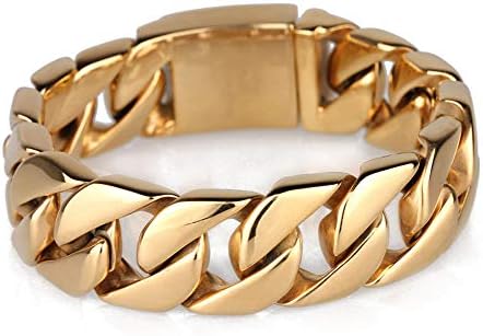 Heyrock Gold Stainless Steel Heavy Chunky Chain Bracelet