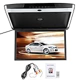 Qiilu 17.3in Car Roof Mount Monitor, LED Flip Down