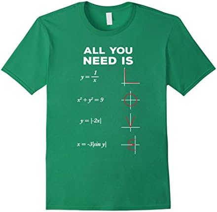 Men's Math Shirt: All You need is LOVE T-shirt XL Kelly Green