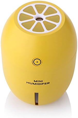 GZCNBMYUS Portable Mini USB Humidifier, 180ML Cute Lemon Shape Ultrasonic Cool Mist Maker Steam Diffuser with Night Light for Home Office Car - Yellow