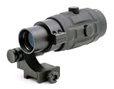 TMS Tactical 3x Magnifier Scope with Quick Flip to Side FTS Mount 42mm Center Height for Red Dot Sights and AIMPOINT Sights