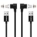 Smart&Cool Gen4 L-Shaped Nylon Braided Magnetic 2 in 1 Charging & Data Sync Cable Compatible with Phones and Tablets with Micro-USB and i-Product Interface (5 feet Black Twin-Pack)