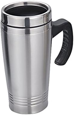 YFXOHAR Stainless Steel Coffee Mug With Lid - 1 Piece, Silver, 500 ml