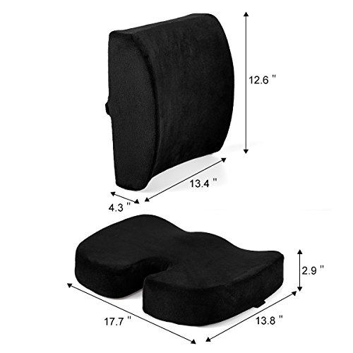 Lovehome Coccyx Orthopedic Comfort Foam Seat Cushion and Back Cushion
