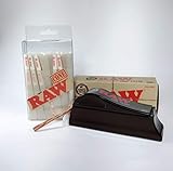 RAW Organic 1 1/4 Pure Hemp Pre-Rolled Cones With Filter (75 Pack + Cone Filler)