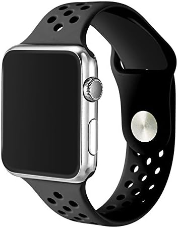 Apple Watch Nike+ Sport Band 42mm,Bandkin Soft Silicone Sports Bracelet Strap For iWatch Series 2 /Apple Watch Series 1(42mm Black)