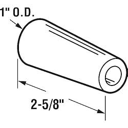 Prime-Line D 1802 2-5/8 In. White Rubber Sliding