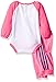 adidas Baby Girls' Spatter Performance Long Sleeve Bodysuit and Pant Set, White, 3 Months