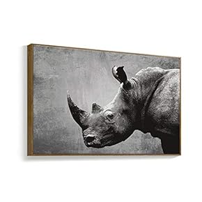 Framed Canvas Wall Art for Living Room, Bedroom Black and White Animal Canvas Prints for Home Decoration Ready to Hanging - 16x24 inches
