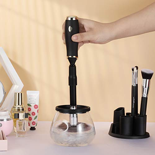 Liberex Automatic Makeup Brush Cleaner and Dryer - USB Rechargeable Electric Cleaning Machine, with 8 Size Rubber Collars and Storage Stand, Super- quick Cleaning and Drying - Thumbnail 6
