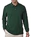UltraClub Men's Classic Long Sleeve Pique Polo Shirt, Forest Green, Large