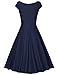 MUXXN Women's Pleated Swing Party Vintage Tea Length Dresses (Blue L)