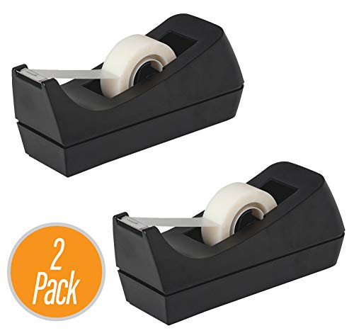 Desktop Tape Dispenser - Non-Skid Base - Weighted Tape Roll Dispenser - Perfect for Office Home School (Tape not Included) - (2-Pack) - Thumbnail 3