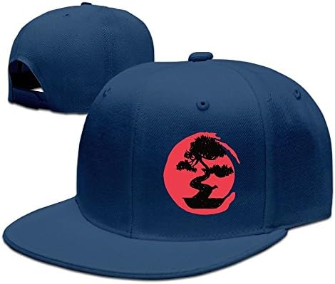 LCUCE Bonsai Tree Silhouette Unisex Adjustable Flat Brim Hip Hop Hat