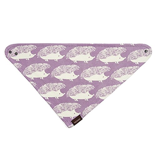 Milkbarn (Zebi Baby) Kerchief Bib (Purple Hedgehog)