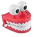 Liberty Imports 12 Pack Jumbo 3 Inches Chattering Teeth with Eyes Classic Wind Up Chomping Walking Teeth Office Toy Dentures - Novelty Party Favors Kids Gag Gifts