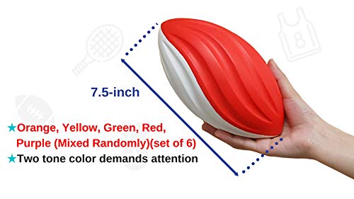 image for Macro Giant 7.5 Inch Safe Soft Foam Spiral Football, Set of 6, Assorte