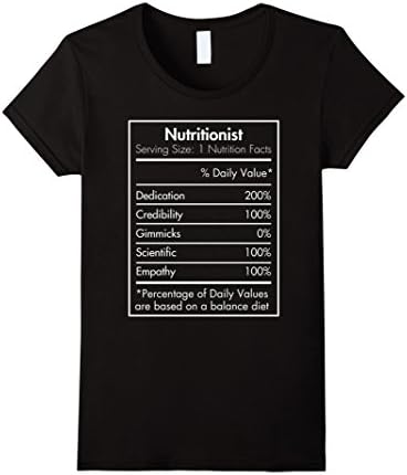 Women's Nutritionist t shirt - Nutrition facts tees XL Black