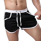 Neartime Men's Shorts, Loose Shorts Mens Trousers Sport Casual Pants (L, Black)