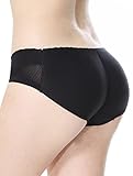 Everbellus Women's Padded Seamless Butt Hip Enhancer Panties Boy Shorts (US Size XL, Black)