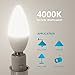 E12 LED Bulb,Acaxin LED Candelabra Bulbs 6W 60 Watt Equivalent, 600 Lumen,Natural Daylight White 4000K Chandelier Light Bulbs for Ceiling Fan,Non-Dimmable,6 Pack
