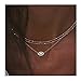 Edary Layered Necklace Crystal Evil Eye Pendant Necklaces Gold Jewelry Accessories for Women and Girls.