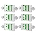 AKT LIGHTING LED Emergency Light & Exit Sign Combo, Green Exit Sign, UL Certified Emergency Exit Light, Adjustable Lamps with Back-up Battery for Business (Green, 6 Pack)