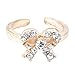 CJESLNA Women's Rhinestone Bowknot Knuckle Midi Mid Finger Tip Stacking Rings