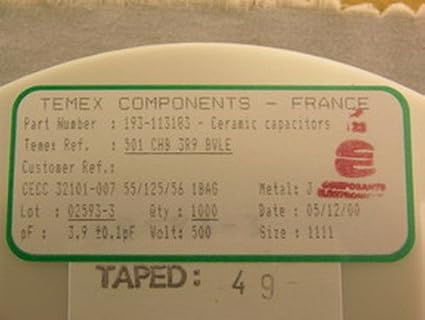 Amazon.com: 1000 temex Hi-Q 3.9PF 500 V cerámica microondas ...