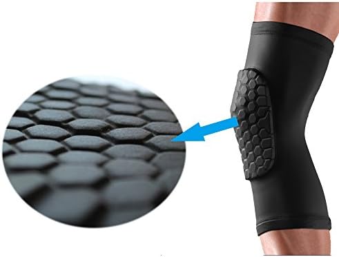 Meici 2 Packs (1 Pair) Outdoor Sport Protective Compression Wear Knee Pads High Elastic Wicking Fabric Non Slip for Basketball Football Volleyball Hockey and Tennis(black-L)